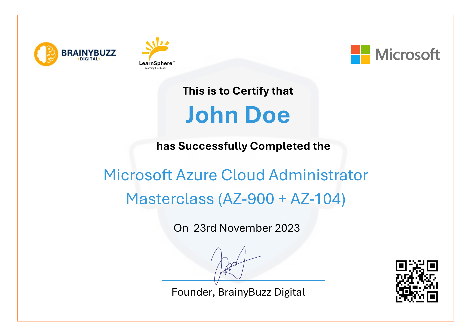 Azure Masterclass Certificate